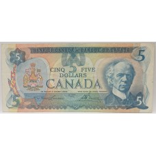 CANADA 1972 . FIVE 5 DOLLARS BANKNOTE . LAWSON / BOUEY